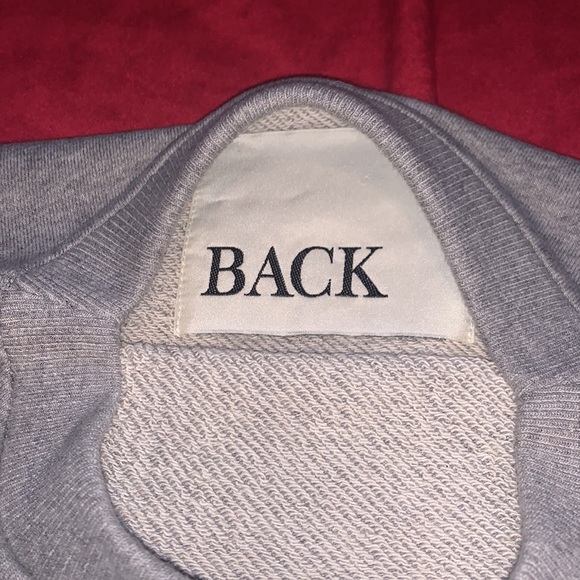 Ann-Sofie Back Grey Crew Sweater with White Attached Logo Square Size Small - Picture 3 of 8